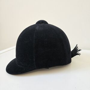 Traditional Vintage English Riding Equestrian Velvet Hunt Cap
